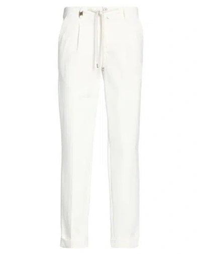 Barbati Man Pants White Size 28 Cotton, Polyamide, Elastane