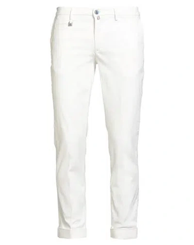 Barbati Man Pants White Size 34 Cotton, Elastane
