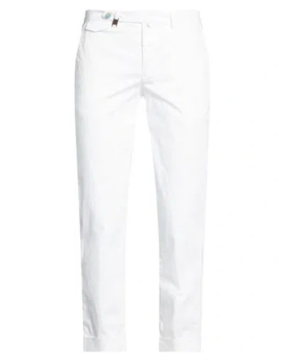 Barbati Man Pants White Size 34 Cotton, Elastane