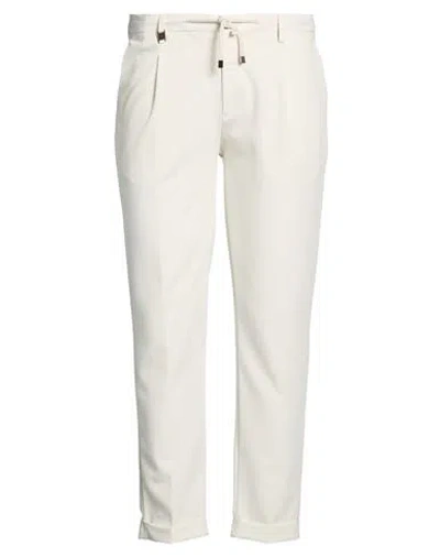 Barbati Man Pants White Size 38 Polyester, Viscose, Elastane