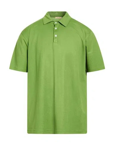 Barbati Man Polo Shirt Green Size Xxl Viscose, Polyamide