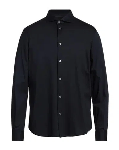 Barbati Man Shirt Midnight Blue Size Xl Cotton, Modal