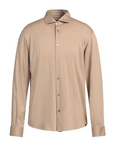 Barbati Man Shirt Sand Size Xl Cotton, Modal In Beige