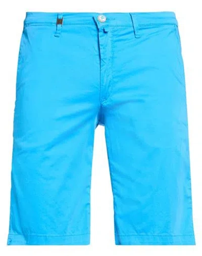 Barbati Man Shorts & Bermuda Shorts Azure Size 32 Cotton, Elastane In Blue