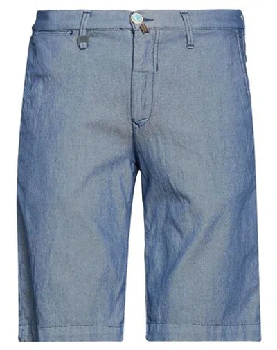 Barbati Man Shorts & Bermuda Shorts Slate Blue Size 30 Cotton, Polyester, Elastane