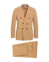 Barbati Man Suit Camel Size 38 Polyester, Viscose, Elastane In Brown