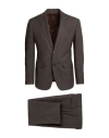 Barbati Man Suit Dark Brown Size 38 Polyester, Viscose, Elastane In Blue