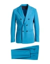 Barbati Man Suit Deep Teal Size 42 Polyester, Viscose, Elastane In Blue