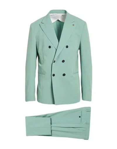 Barbati Man Suit Green Size 42 Polyester, Viscose, Elastane In Animal Print