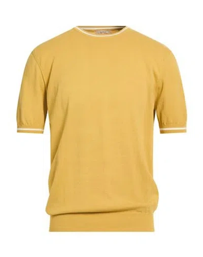 Barbati Man Sweater Marigold Size Xxl Cotton In Yellow