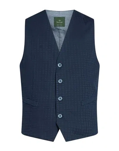 Barbati Man Tailored Vest Blue Size 36 Cotton, Elastane