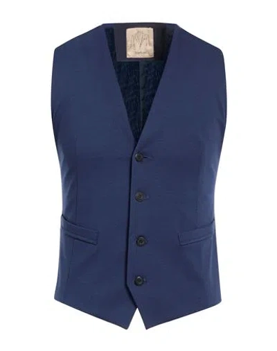 Barbati Man Tailored Vest Midnight Blue Size 34 Cotton, Polyamide, Elastane