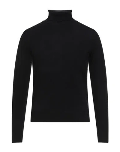 Barbati Man Turtleneck Black Size Xxl Polyester, Acrylic, Polyamide