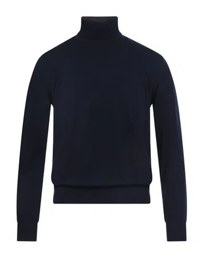 Barbati Man Turtleneck Navy Size Xl Polyester, Acrylic, Polyamide In Blue