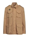 Barbed Man Jacket Camel Size Xl Cotton, Elastane In Beige