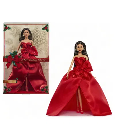 Barbie Kids' 2026 Holiday  13" Bow-detail Brown-hair Fashion Doll, Ages 6+ In No Color