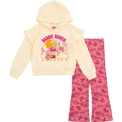 Barbie Kids'  2-piece Fleece Hoodie And Leggings Set In Yellow