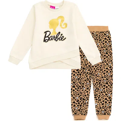 Barbie Kids'  2-piece Fleece Sweatshirt And Joggers Set In Multi