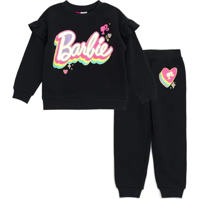 Barbie Kids'  2-piece Fleece Sweatshirt And Joggers Set In Black