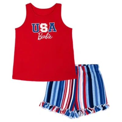 Barbie Kids'  2-piece Sleeveless Tank Top And Shorts Set In Multi