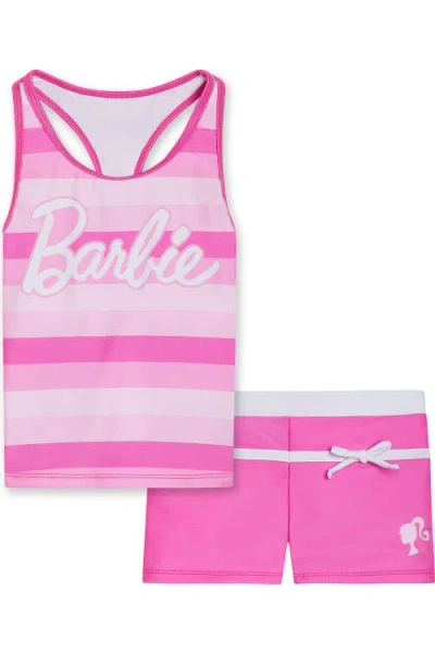 Barbie Kids'  2-piece Swimwear Tankini And Shorts Set In Pink
