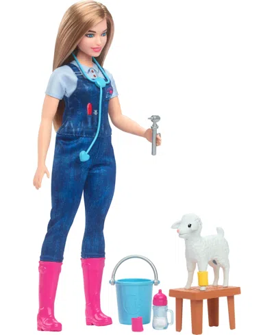 Barbie Kids' 65th Anniversary Careers Farm Vet Doll And 10 Accessories Including Lamb With Moving Ears In Multi