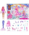 Barbie Advent Calendar With Fashion Doll And 24 Surprise Toy Accessories Including Unicorn And Pets In Multi