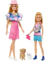 BARBIE AND STACIE SISTER DOLL SET WITH 2 PET DOGS AND ACCESSORIES