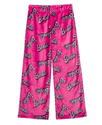 Barbie Kids' Big Girls Logo Plush Lounge Pant In Pink