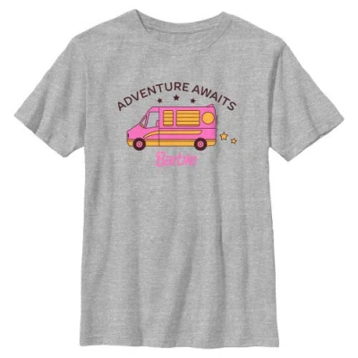 Barbie Kids'  Boys' Adventure Awaits Camper Van Graphic Short Sleeve T-shirt In Gray