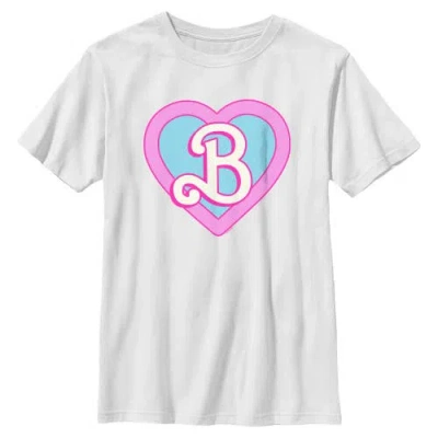 Barbie Kids'  Boys' B Is For Heart Logo Graphic Short Sleeve T-shirt In White