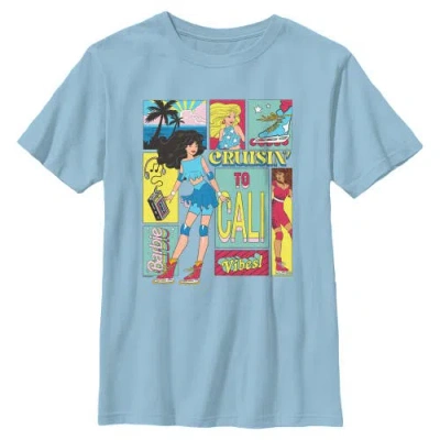 Barbie Kids'  Boys' Cruisin To Cali Vibes Graphic Short Sleeve T-shirt In Blue