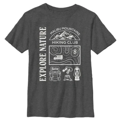 Barbie Kids'  Boys' Explore Nature And Malibu Mountains Short Sleeve Graphic T-shirt In Gray