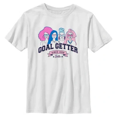 Barbie Kids'  Boys' Goal Getter Since 1959 Graphic Short Sleeve T-shirt In White