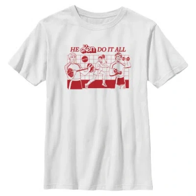 Barbie Kids'  Boys' He Ken Do It All Graphic Short Sleeve T-shirt In White