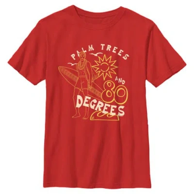Barbie Kids'  Boys' Ken Surf And Palm Trees Graphic Short Sleeve T-shirt In Red