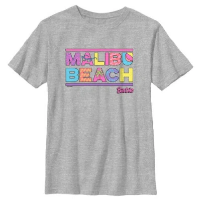 Barbie Kids'  Boys' Malibu Beach Fun Logo Graphic Short Sleeve T-shirt In Gray