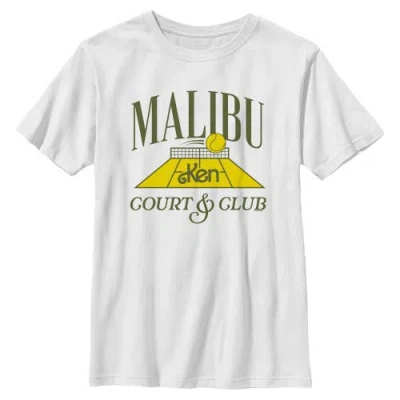 Barbie Kids'  Boys' Malibu Ken Court Club Graphic Short Sleeve T-shirt In White