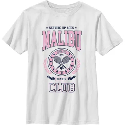 Barbie Kids'  Boys' Malibu Tennis Club Graphic Short Sleeve T-shirt In White