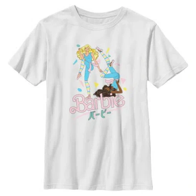 Barbie Kids'  Boys' Retro Fitness Poses Graphic Short Sleeve T-shirt In White