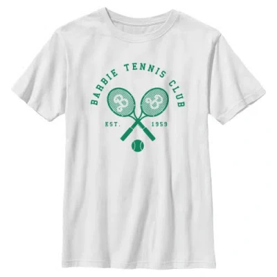 Barbie Kids'  Boys' Tennis Club Established 1959 Graphic Short Sleeve T-shirt In White