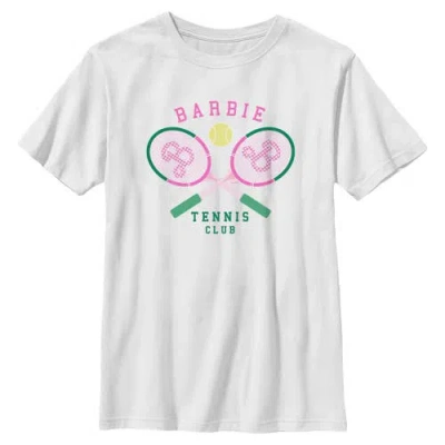 Barbie Kids'  Boys' Tennis Rackets Club Graphic Short Sleeve T-shirt In White