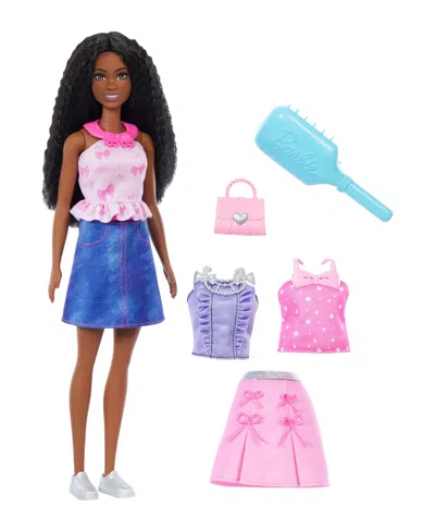 Barbie Kids' Brooklyn Easy-to-dress Brunette Fashion Doll With Snap-on Fashions, Ages 3+ In No Color