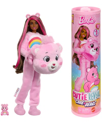 Barbie Kids' Cutie Reveal Care Bears Series Doll & Accessories In Cheer Bear Plush Costume, 10 Surprises In Multi-color