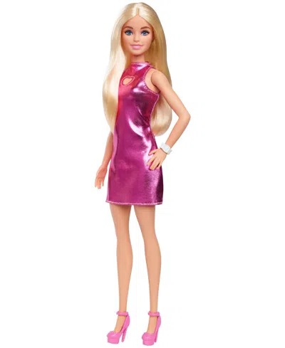 Barbie Kids' Fashionistas Doll 230 In Metallic Pink Minidress With Heart Cut-out, Blond Hair In Multi-color
