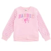 Barbie Faux Fur Pullover Sweatshirt In Pink