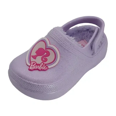 Barbie Babies' Faux Fur Toddler Girls Round Closed Toe Clogs In Blue
