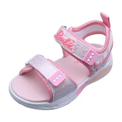 Barbie Babies' Light Up Toddler Girls  Adjustable Strap Footbed Sandals In Pink
