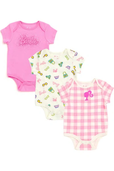 Barbie Babies'  One Piece Short Sleeve Bodysuits In Multi