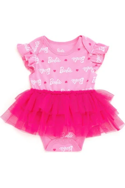 Barbie Babies'  One Piece Tutu Bodysuit In Pink